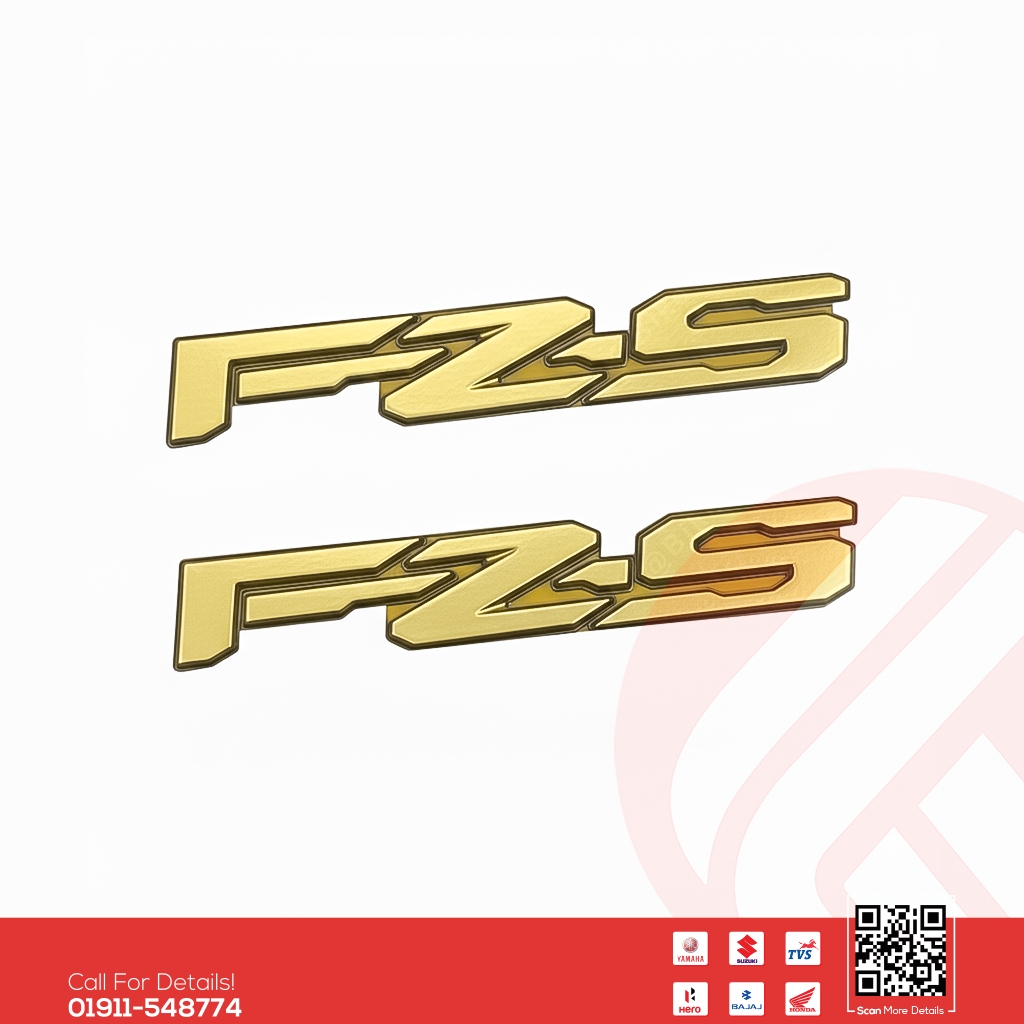 3D Logo/Monogram (Black Colour) for Yamaha FZS V3, FZS V4 bike.