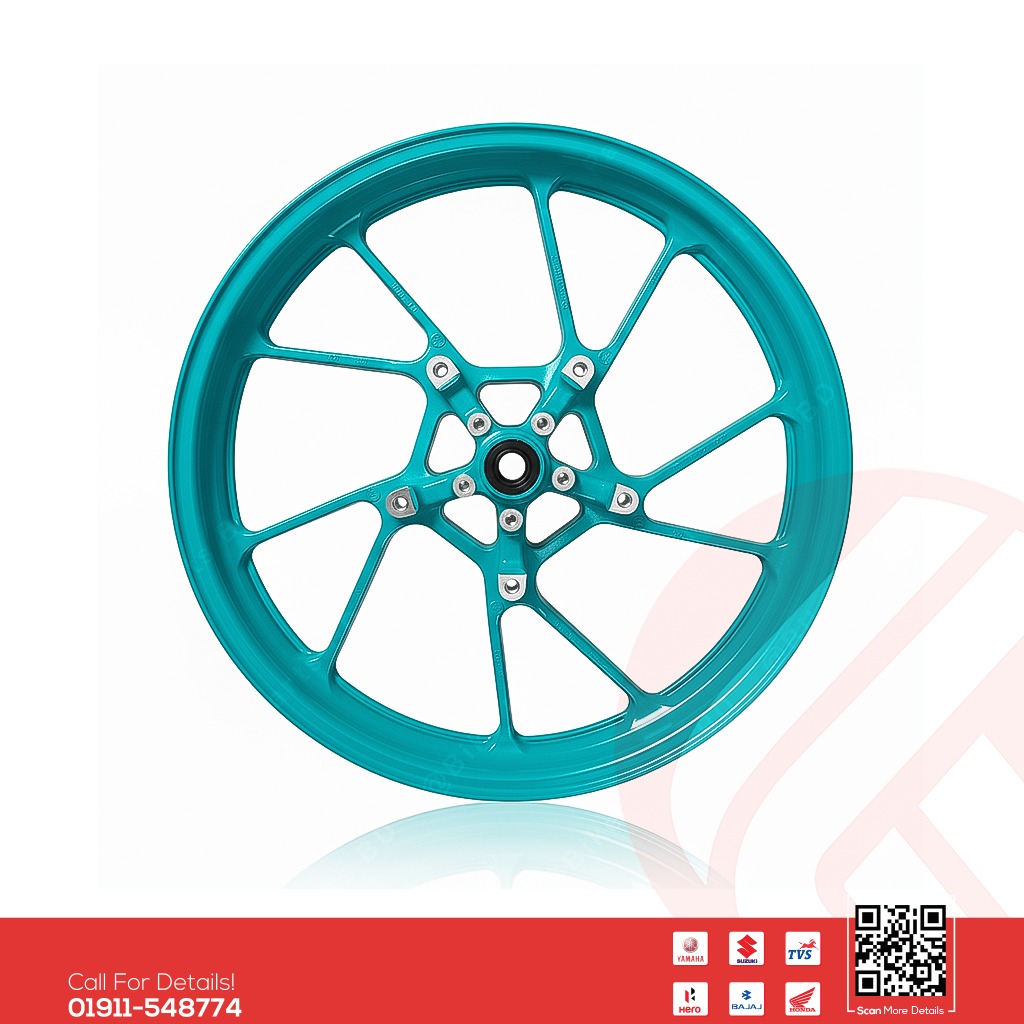Alloy Rim (Front-Past Color) for Yamaha FZS V3, FZX, R15 V3, R15 V4 & R15M, MT15 V1, MT15 V2 bike.