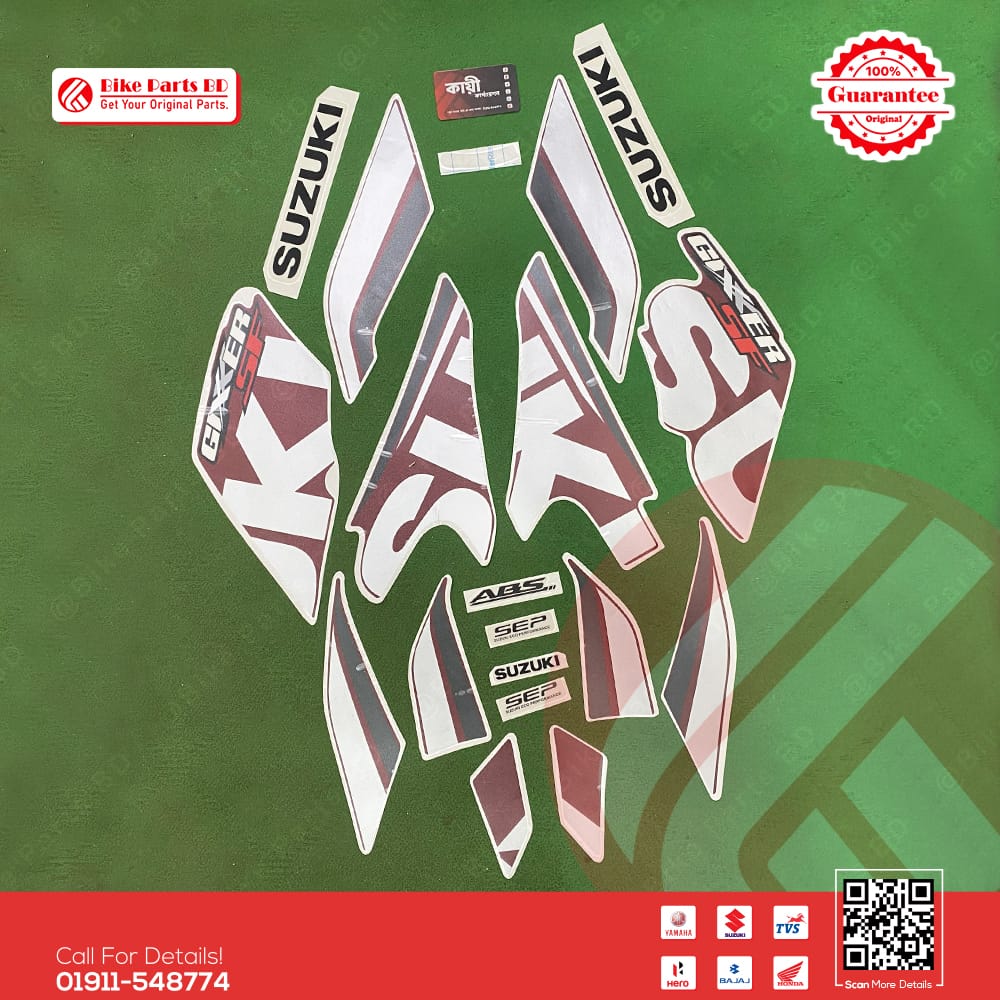 Full Set Sticker for Suzuki Gixxer SF (Old Model, Merun Red) bike.